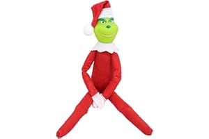 Yearsahrk Grinch - Peluche di Babbo Natale con Cappello di Natale (Rosso)