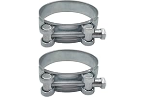 Diforma Abrazadera de tubo reforzada, sujetadores de abrazadera de manguera de tubo de acero galvanizado (2 piezas, 80-85 mm)
