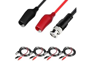Xiatiaosann BNC Alligator Clip Test Leads Oscilloscope Probes BNC to Alligator Clips Plug Cable Leads for Oscilloscope Pack of 4