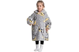 NUANHOM Wearable Blanket Hoodie for Kids Toddlers Super Warm Cozy Oversized Hooded Blanket Sweatshirt with Pocket for Little Girls Boys