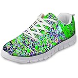 AXGM Men's Running Shoes, Sneakers, Street Running Shoes, Shoes, Colourful Green Graffiti Print, Fashion Sports Shoes, Fitnes