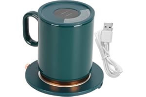 YUUGA Tasse à café, Chauffe-Tasse à café USB numérique 55 ℃ Tapis Chauffant thermostatique à Lait pour Bureau à Domicile Vert