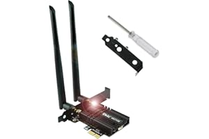 ‎UBIT Ubit WiFi 6 AX210 PCIe WLAN Karte | Max 5374Mbit/s mit BT 5.3 | 802.11AX Tri-Band Wireless Adapter mit MU-MIMO,OFDMA,Ultra-Low Latency | Unterstützt nur Windows 10/11 64bit