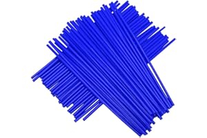 LATRAT 72 pcs 17cm Couvres Rayons Kit de Protections de Jantes de Roues de Moto Spokes Skins Set, Protège Rayon de Vélo Spoke Skins Motocross Protecteur Couvre de Rayon (Bleu)