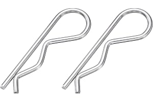 DEFANEX 2pcs Cotter Pins (M4 x 90mm) - Heavy Duty R Clips Hitch Pin Clip Hardware 304 Stainless Steel Spring Fasteners, for T