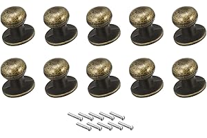 METALLIXITY Lot de 10 mini poignées de tiroir à tête ronde en alliage de zinc avec vis – pour armoire de maison, poignée de tiroir (12 mm) – Bronze