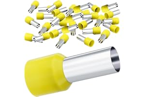 HOLMOL Aderendhülsen 6mm², 150 Stück 6mm2 Aderendhülsen, Isoliert Aderendhülsen 6mm2 x 12mm, Aderendhülsen 6mm2 Lang, Aderendhülsen Set für Drahtverbindung (6mm² x 12mm)