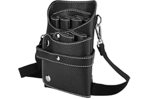AIGEND Bolsa de Almacenamiento - Bolsa de Cintura de Tijeras de Peluquero portátil Bolsa de Almacenamiento de Herramientas de peluquería Peine para cortadora de Cabello(Negro)