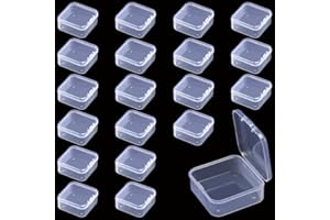Rebanky 20 sztuk pudełek do przechowywania, małe, przezroczyste, plastikowe, mini pudełko do przechowywania, z tworzywa sztucznego, na tabletki, małe koraliki, biżuteria, akcesoria do majsterkowania
