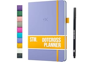 SCRIBBLES THAT MATTER Planer dzienny 2025 (niedatowany) | A5 Dotcross | Twój organizer "wszystko w jednym", kalendarz roczny, planer celów osobistych, zawodowych, akademickich i zawodowych