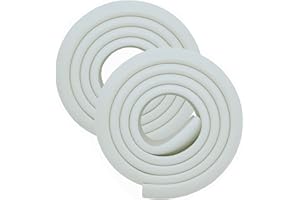 M2cbridge L Shape Extra Thick Furniture Table Edge Protectors Foam Baby Safety Bumper Guard 6.5 Ft (Off White (6.5ft x 2))