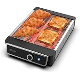 Nilson Life Flat Bread Toaster, Horizontal, 1000 W, 6 Levels of Toasting, Manual Control, Digital Timer, Toast and Cancel, Cr