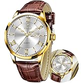 classic leather watches for men analog square big dial luxury wristwatches waterproof luminous day date reloj para hombre