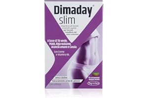 Syrio Integratori Alimentari, Dimaday Slim Integratore Tè verde, Matè, Alga wakame, Arancio amaro, Cassia Mimoside per favorire l'Equilibrio del Peso corporeo, Senza Glutine, 15 compresse