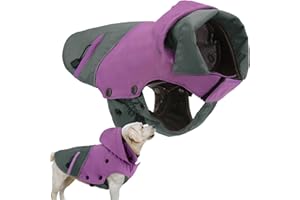 PETLOFT Kurtka zimowa dla pies, odbleśná, wiatroodporna, ciepła, outdoorowa, polarowa kurtka z odpinaną podszewką z polaru (rozmiar L, fioletowy)