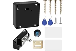 Sporgo Serrure d'Armoire Intelligente NFC : Meuble Avec 2 Porte-clés et 2 Cartes RFID, Cachée, Sans Trou pour Tiroirs, Casiers et Usines