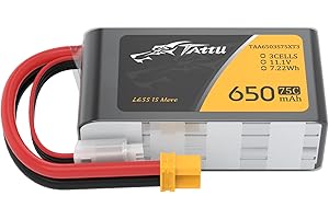 Tattu 3S 650mAh 11.1V 75C 3S1P Lipo Pack akumulator z wtyczką XT30 do drona UAV FPV wyścigi RC Quadrocopter rozmiar 100 do 180