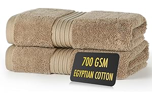 ALSAP Brown Hand Towels Pack of 2 - Ultra Soft Super Absorbent 700 GSM Egyptian Cotton Towels - Bathroom Linen Sets - Luxury Hotel Quality Cotton Hand Towels Set Convenient Size 50x85 cm