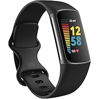 Fitbit Charge 5 Tracker di Attività con 6 Mesi di Abbonamento Premium Inclusi, Fino a 7 Giorni di Autonomia e Punteggio di Pr