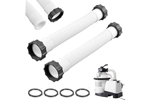 Taicols 2 Stück 40cm Schwimmbadschlauch, Universal Pool-Pumpe Ersatzschlauch, Pool Filterpumpenschlauch mit Muttern, Pool-Schläuche mit 3,8 cm Durchmesser, für oberirdische Pools, Filterpumpen
