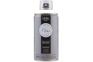 FLEUR DESIGNER'S PAINT FLEUR Spray Vernice Chalk Paint, Extra Opaco, all' Acqua senza Odore, MultiSuperficie, 300 ml F01 Titanium White, Effetto Gesso, Shabby Chic Vintage, per Mobili, per Interno - Esterno