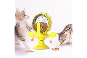 JASOYEPE Dog Puzzle Toys Spin Interactive Cat Slow Feeder,Creative Treat Dispenser for Pets IQ Brain Training Mental Enrichment,Reduce Boredom,Natural Foraging Skills for Smart Small and Medium Pets (Yellow)