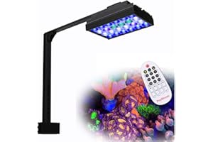 PopBloom 60W LED Acquario Marino, Lampada Acquario Marino a Spettro Completo per Corallo, Plafoniera LED Acquario Marino con Staffa (60W)