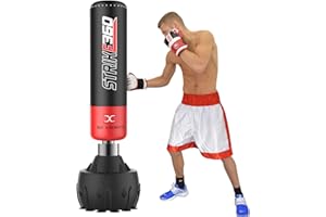 MAXSTRENGTH 6ft Free Standing Boxing Punching Bag - Heavy Duty Target Stand Punch Bags - Great Dummy for Boxing - Kick Boxing - MMA Training Equipment - Martial Arts
