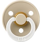 Bibs Colour Glow in The Dark Baby Pacifier - Natural Rubber, Round & Soft Nipple, Gentle Shield Prevents Skin Irritation & Mo
