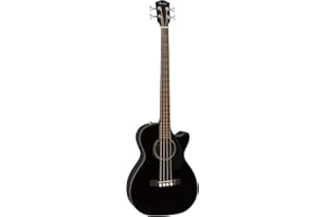 Fender CB-60SCE Basso Acustico, Top in Abete Massello, Tastiera in Noce, Fondo e Fasce in Mogano, Elettronica Fishman, Manico Facile da Suonare, Nero, Include Lezioni Virtuali Gratuite