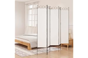 HOMIUSE 200x200 cm Raumteiler Paravent Trennwand Balkon Sichtschutz Paravent Raumteiler Innen Sichtschutz Garten Balkonschutz Seitenmarkise Ausziehbar Stellwand Weiß