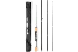 FOXCUP YIWENG Canna da pesca da viaggio portatile Canna da pesca leggera in fibra di carbonio 4 pezzi,Canna da pesca da viaggio