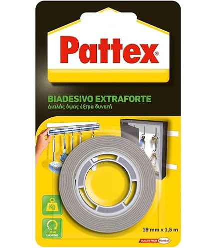 Nastro Biadesivo Trasparente Pattex 15mm X 10m - Per Carta, Legno, Plastica E Superfici Lisce
