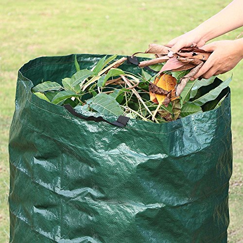 Yahee 4 Stück Gartensack Abfallsack Laubsack aus PP mit Griffe, robust faltbar - 7