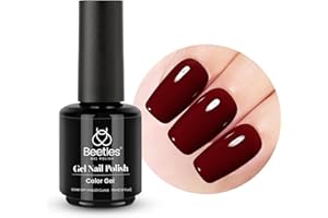 BEETLES GEL POLISH Beetles 15 ml UV Gel Nagellack braun, Nagellack Dunkelrot UV LED Maniküre Nagelstudio DIY Gel Nagelkunst Design für Anfänger