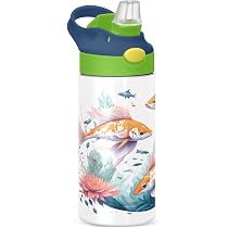 MNSRUU Edelstahl-Wasserflasche 590 Ml – Isoliert, Mit Strohhalm, Totenkopf-Design