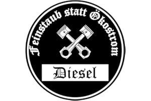 ‎STICKER-DEALER Feinstaub statt Ökostrom Aufkleber Sticker schwarze Umwelt-Plakette Diesel JDM 2 Stück ca. 8 cm Fun Lustig