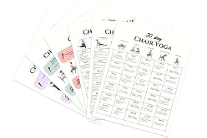 Yoga På Stol 6 Stycken 30-Dagars Fitnessaffisch | Yogaställningar Affisch Avsedd För Resor, Morgontid, Arbetsplats, Familjeliv, Vänskaper, Idrott, Atleter, Gymmet, Nybörjare