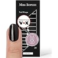 Miss Sophie Nagelfolie -"Black Velvet", Einfarbig, Schwarz, Nail Wraps - 24 ultra-dünne selbstklebende langanhaltende Nagelfo