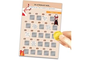 MIMI GRANDIT Calendrier de l'avent Noël à gratter, édition couple HOT, gages et défis coquins, activités, moments à partager, idée cadeau amoureux