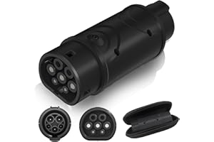 EVPEIWE EV Adaptador de Carga Tipo 1(SAE J1772) a Tipo 2(IEC62196)| 32A/16A EV Convertidor de Cable de Carga Tipo 1 a Tipo 2 Coche Eléctrico, sólo para los Vehículos Estándar Europeos