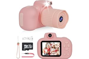 GARMEE Kids Camera for Girls Boys,48MP Kids Digital Dual Lens Camera with Flash Light,2.4 Inch IPS Screen Camera for Kids,1080P Video Kidizoom Camera,Childrens Camera Christmas Toys Birthday Gift (Pink)