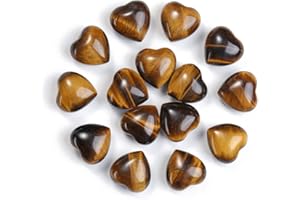 JSDDE Pierres précieuses Coeur Lot 15pcs Minéraux Pierres Naturelles Coeur Chakras Reiki Coeur Pierres Semi-Précieuses Collection Décoration Cristal