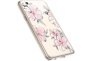 MoreChioce kompatibel mit Huawei P10 Lite Hülle,Huawei P10 Lite Handyhülle Blume,Ultra Dünn Transparent Weiche Silikon Schutzhülle Clear Crystal Rückschale Tasche Defender Bumper,Blumenzweig #28