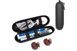 SEPLOUIS Elektrische Zahnbürsten-Reiseetui für Oral-B/Philips Sonicare/Colgate/seago/Bitvae und die meisten anderen Marken elektrischer Zahnbürsten, inklusive 2 universeller Bürstenkopfabdeckungen, Black
