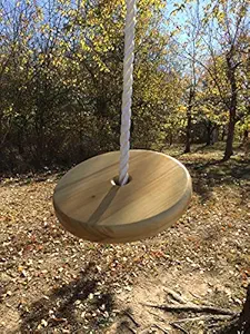 AD Planet Wooden Round Swing for Home & Garden, Comfortable Swings for Home, Porch Swing (Brown, 12 inches)