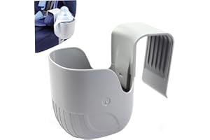 PORGEEL Car Seat Drink Holder for Child Seat, Non-Slip ABS Cup Holder with Elastic Hook, Universal Multi-Purpose Drink Holder for Car Seat