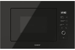 Candy MICG20GDFB Einbau-Mikrowelle I Volumen: 20 Liter I Mikrowelle: 800W, Grill: 1000W I schwarzes Glas