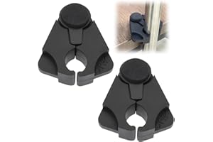 PLUVYZE 2 Stück krückenhalter schwarz stockhalter für gehstöcke,Einfaches Verstauen von Wanderstöcken,zur Befestigung an Schreibtischen,Tischen und Theken,für Gehstöcke mit einem Durchmesser von 1,6-2,5 cm