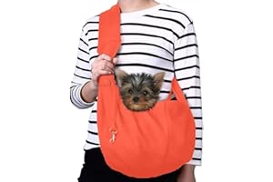 Ducomi Pets Sempre Insieme trasportino a Tracolla in Panno Morbido per Cane e Cuccioli (M, Orange)